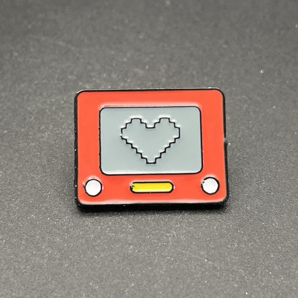 Etch A Sketch Heart Lapel Hat Pin